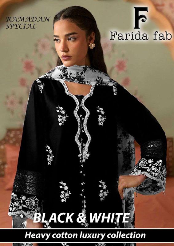 Farida fab black & white wholesale salwar suit market in kolkata 